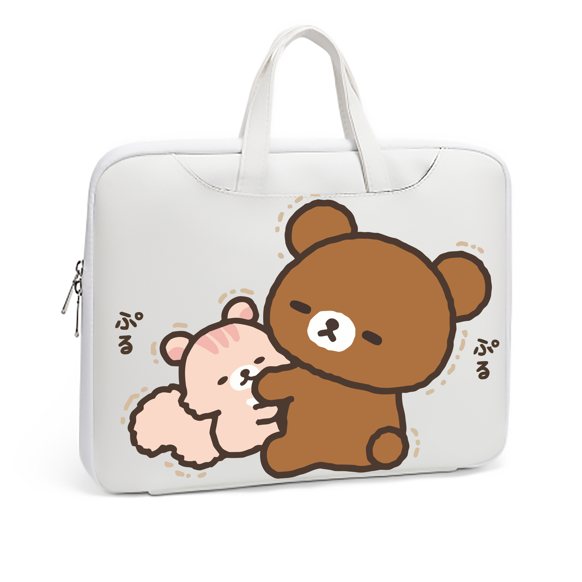 （画像用） リラックマ リラックマ キイロイトリ Rilakkuma Korilakkuma Kiiroitori レザーラップトップバッグ　ノートパソコンケース