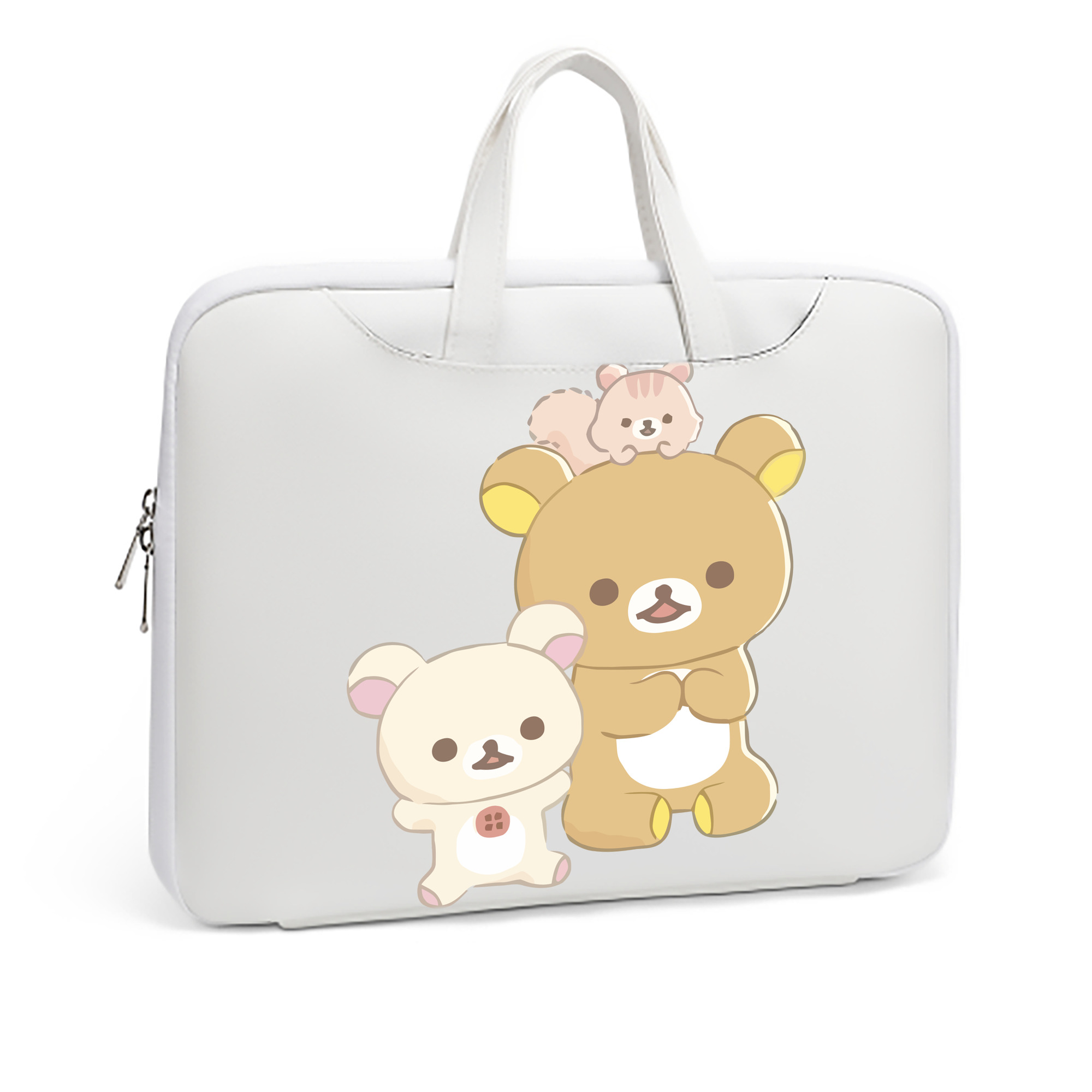 （画像用） リラックマ リラックマ キイロイトリ Rilakkuma Korilakkuma Kiiroitori レザーラップトップバッグ　ノートパソコンケース