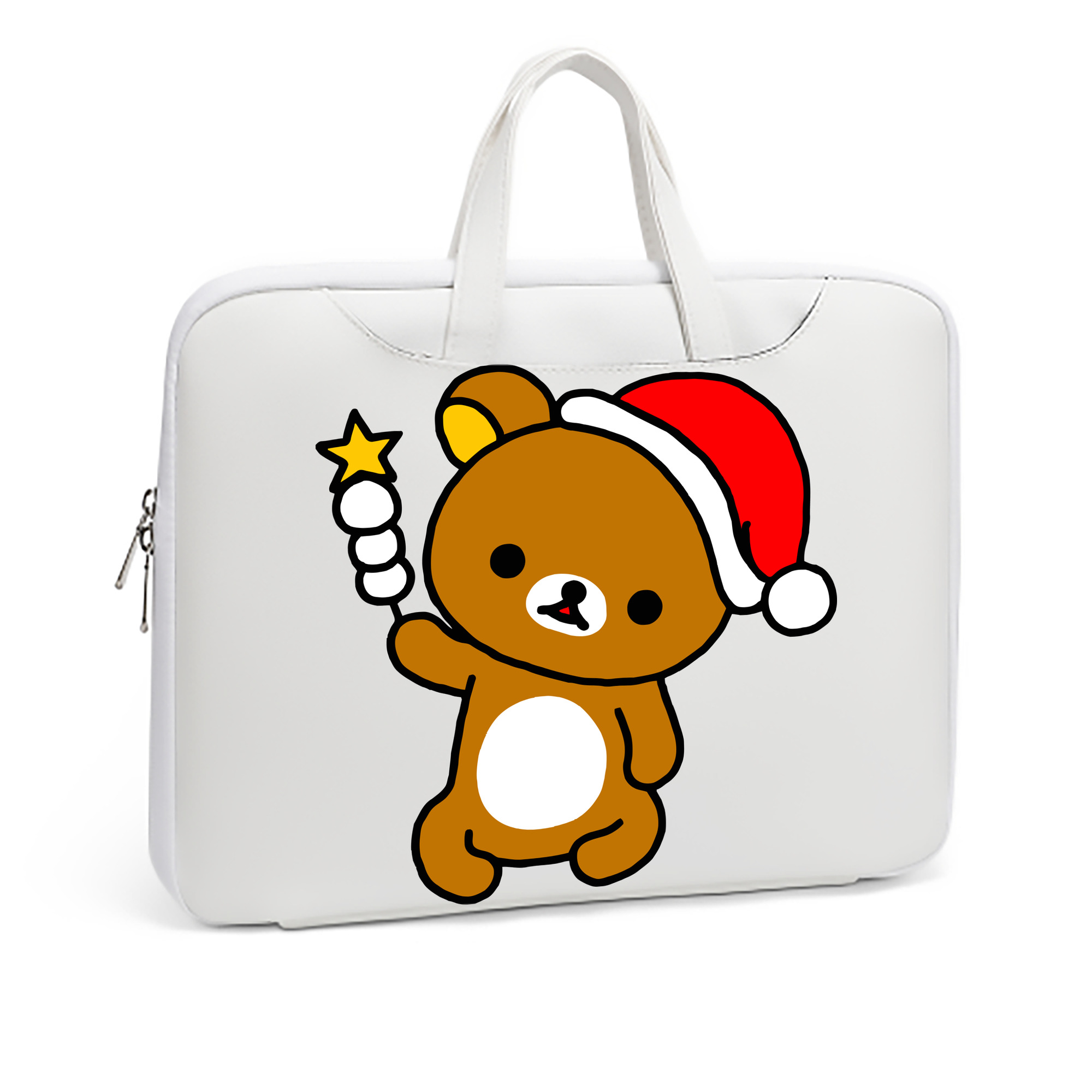 （画像用） リラックマ リラックマ キイロイトリ Rilakkuma Korilakkuma Kiiroitori レザーラップトップバッグ　ノートパソコンケース