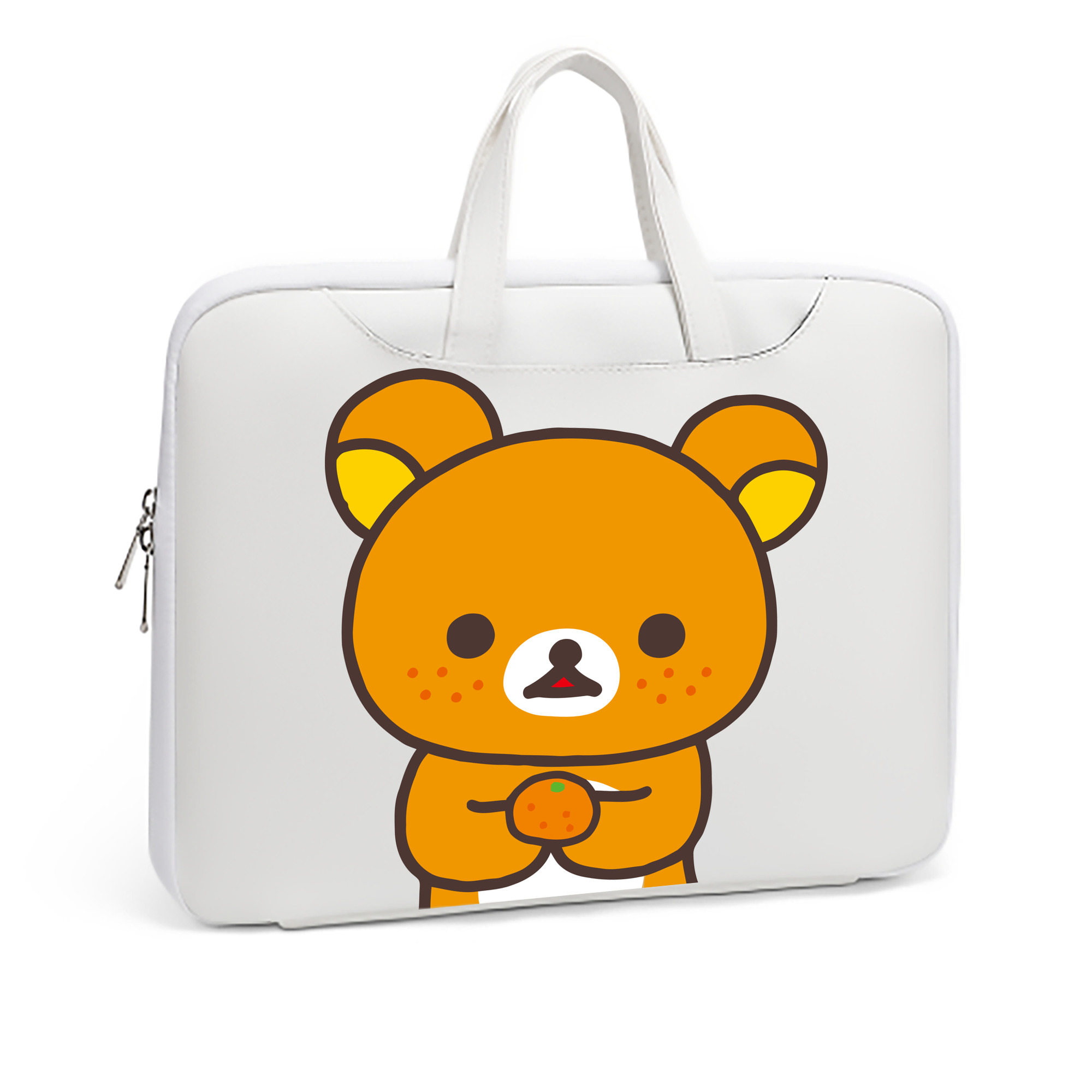 （画像用） リラックマ リラックマ キイロイトリ Rilakkuma Korilakkuma Kiiroitori レザーラップトップバッグ　ノートパソコンケース