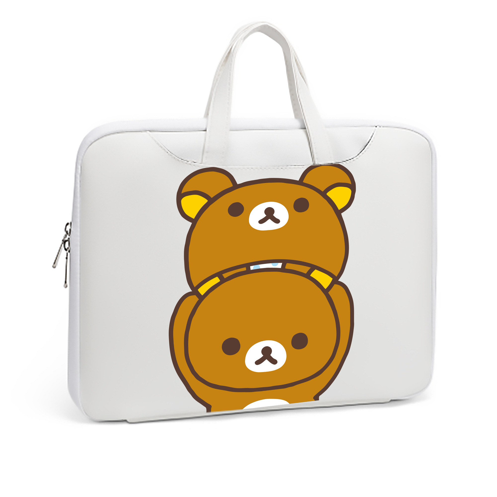 （画像用） リラックマ リラックマ キイロイトリ Rilakkuma Korilakkuma Kiiroitori レザーラップトップバッグ　ノートパソコンケース