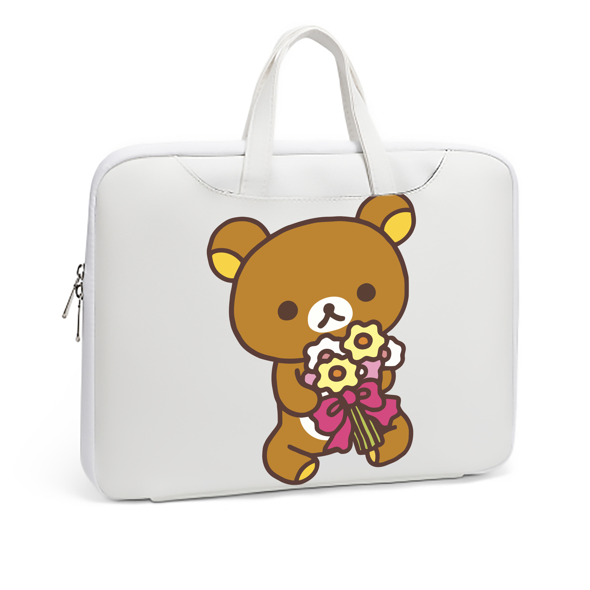 （画像用） リラックマ リラックマ キイロイトリ Rilakkuma Korilakkuma Kiiroitori レザーラップトップバッグ　ノートパソコンケース