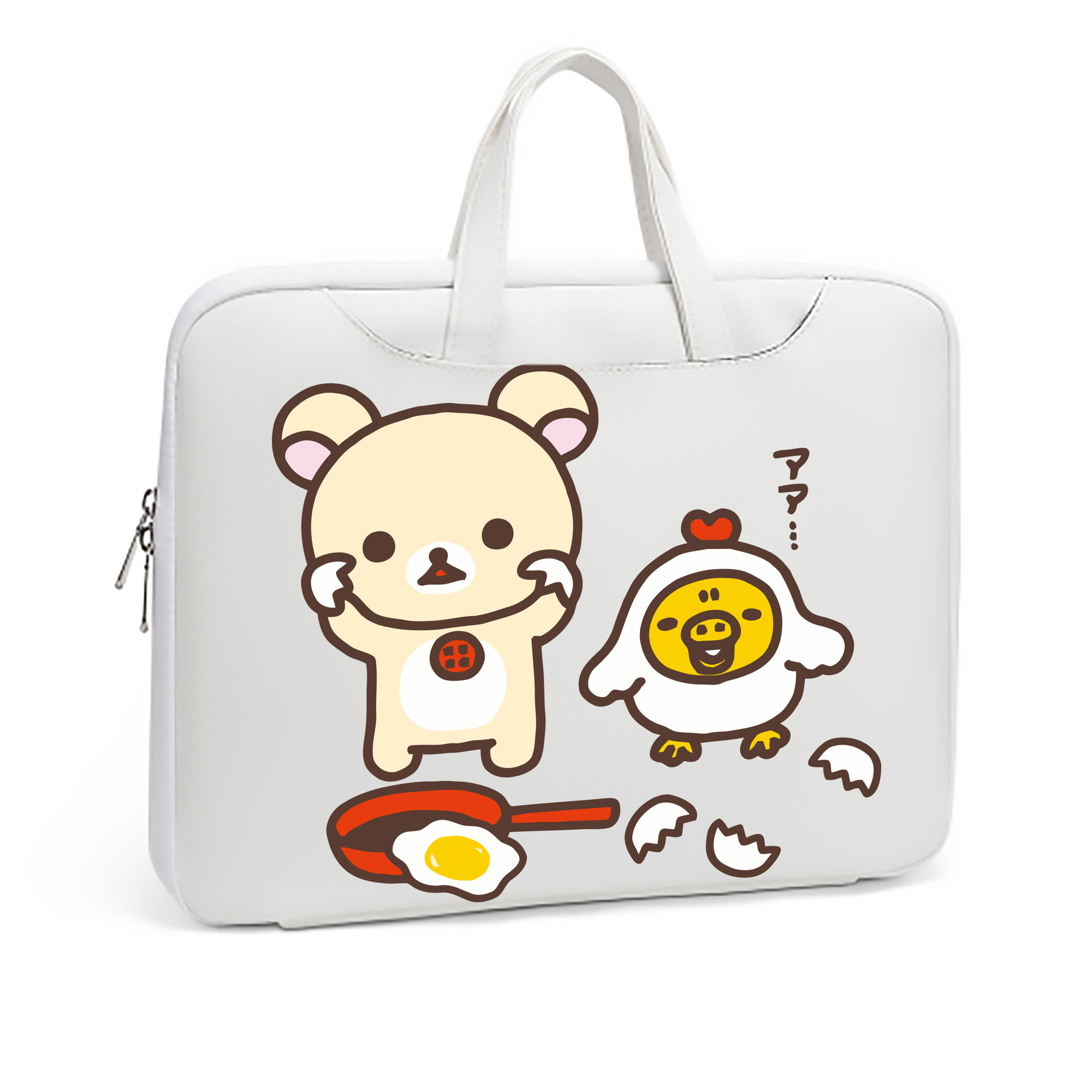（画像用） リラックマ リラックマ キイロイトリ Rilakkuma Korilakkuma Kiiroitori レザーラップトップバッグ　ノートパソコンケース
