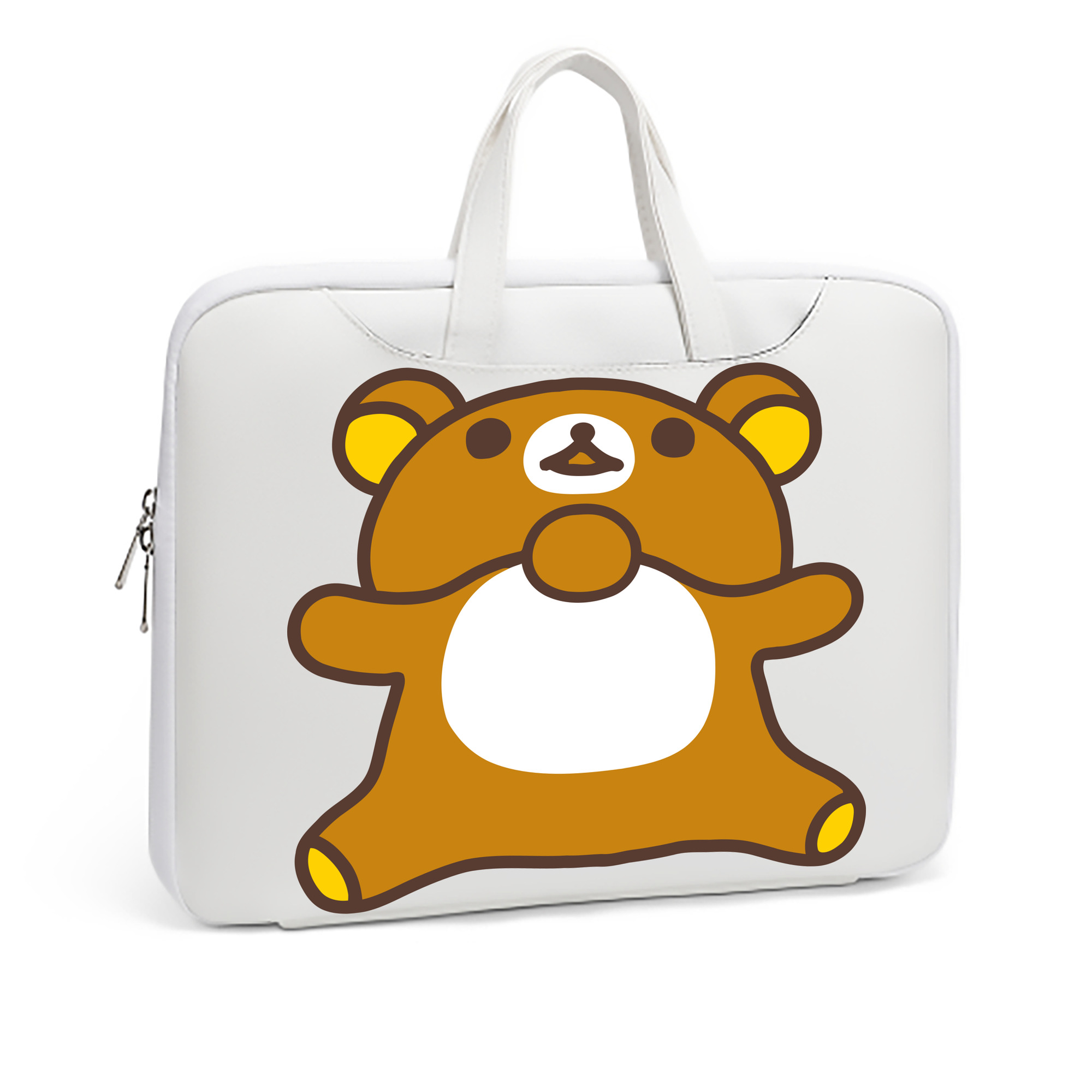 （画像用） リラックマ リラックマ キイロイトリ Rilakkuma Korilakkuma Kiiroitori レザーラップトップバッグ　ノートパソコンケース