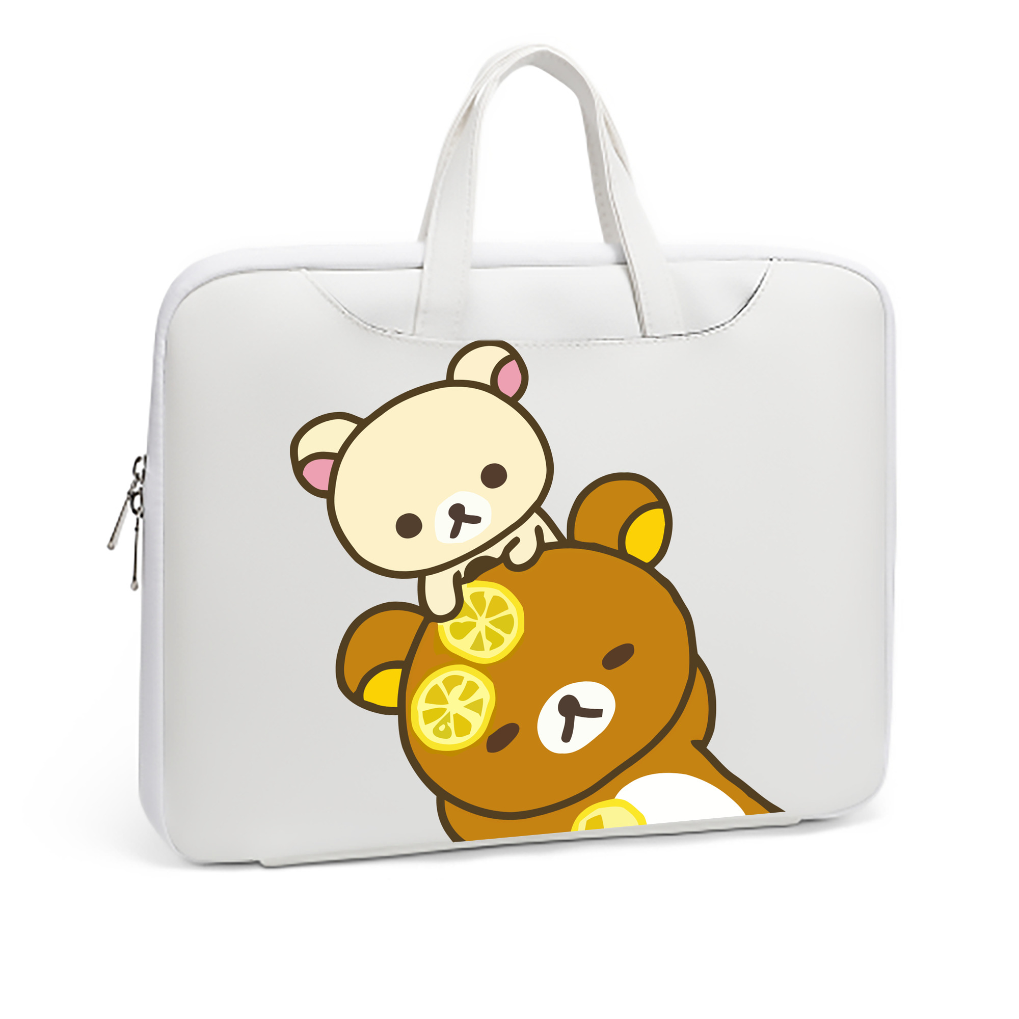 （画像用） リラックマ リラックマ キイロイトリ Rilakkuma Korilakkuma Kiiroitori レザーラップトップバッグ　ノートパソコンケース