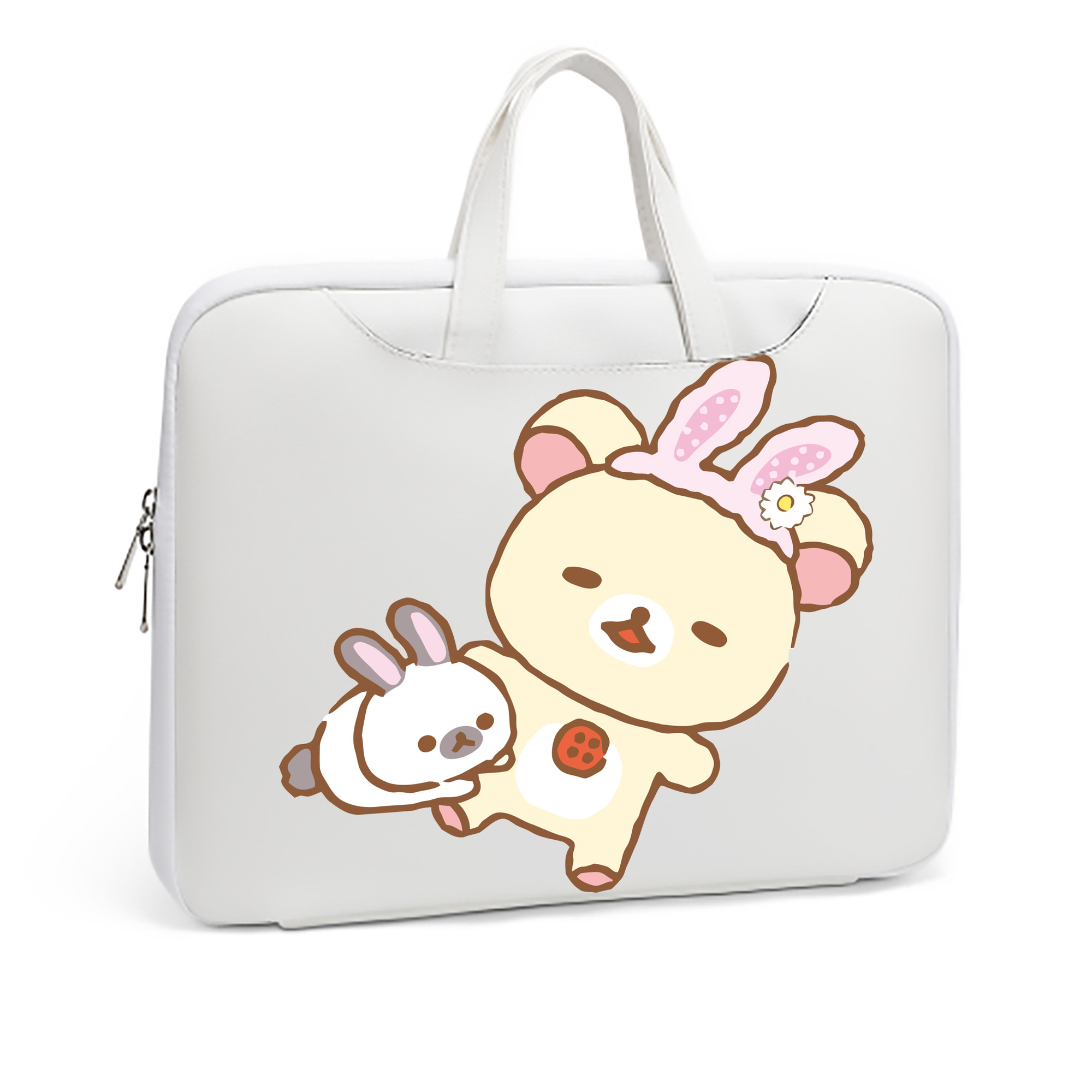 （画像用） リラックマ リラックマ キイロイトリ Rilakkuma Korilakkuma Kiiroitori レザーラップトップバッグ　ノートパソコンケース