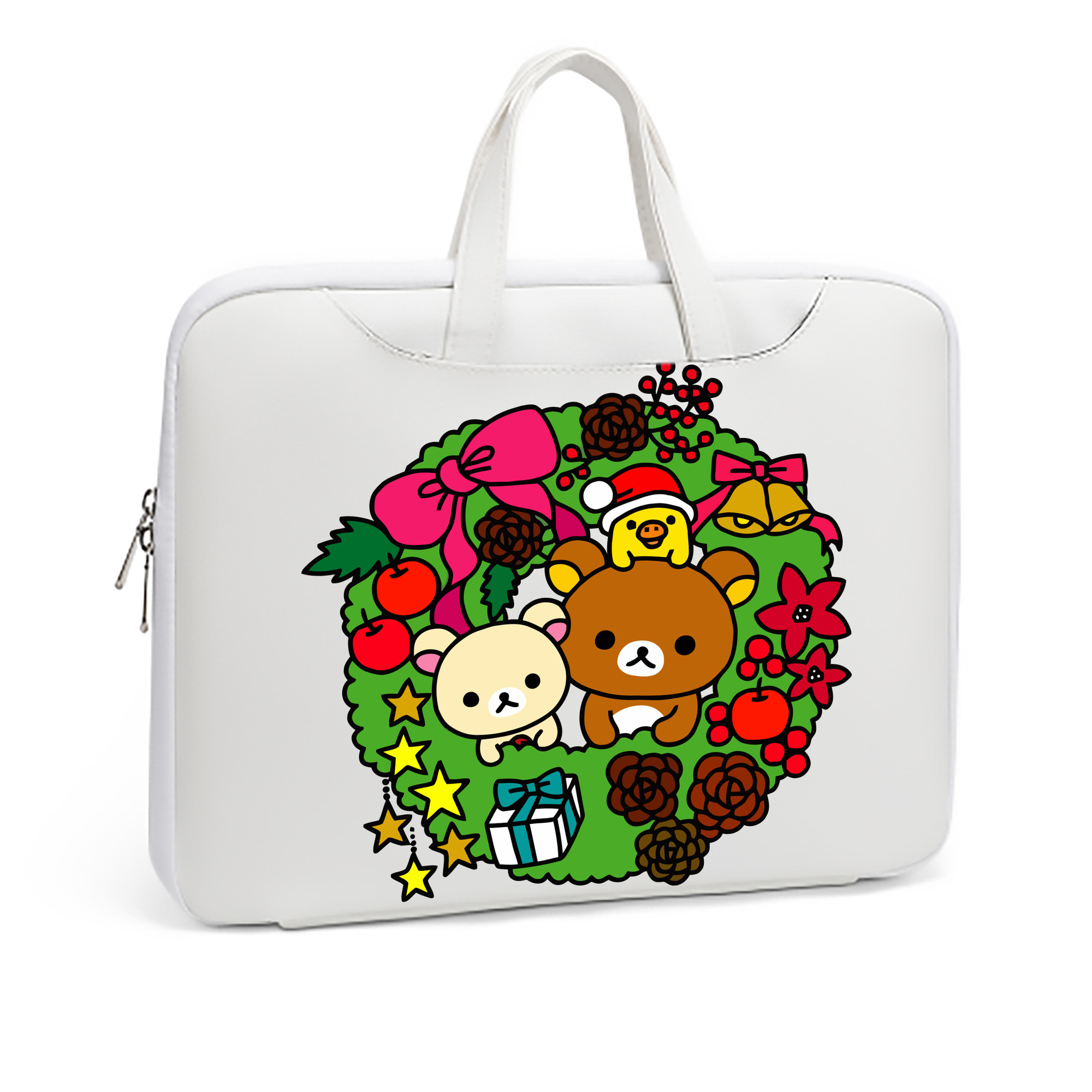 （画像用） リラックマ リラックマ キイロイトリ Rilakkuma Korilakkuma Kiiroitori レザーラップトップバッグ　ノートパソコンケース
