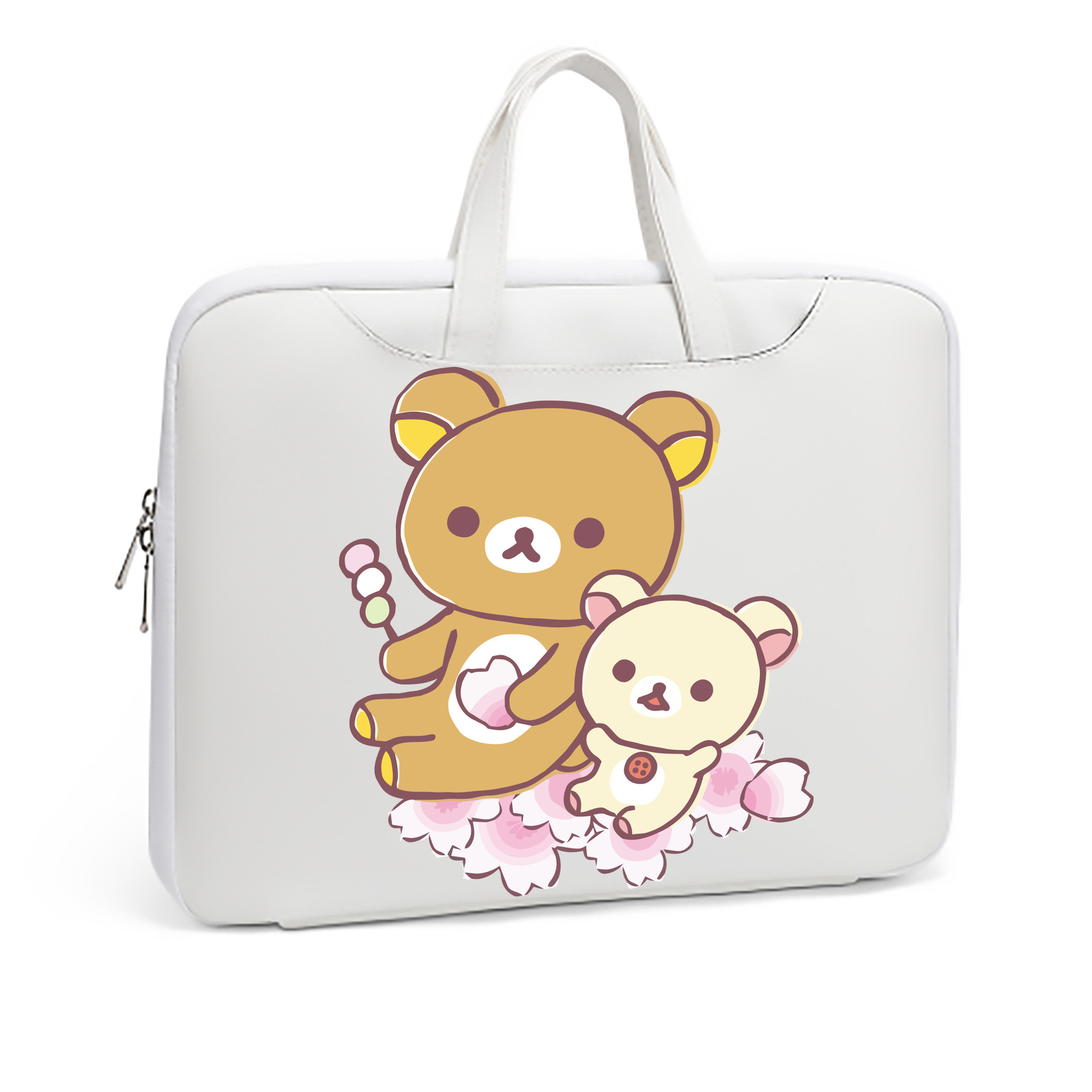 （画像用） リラックマ リラックマ キイロイトリ Rilakkuma Korilakkuma Kiiroitori レザーラップトップバッグ　ノートパソコンケース