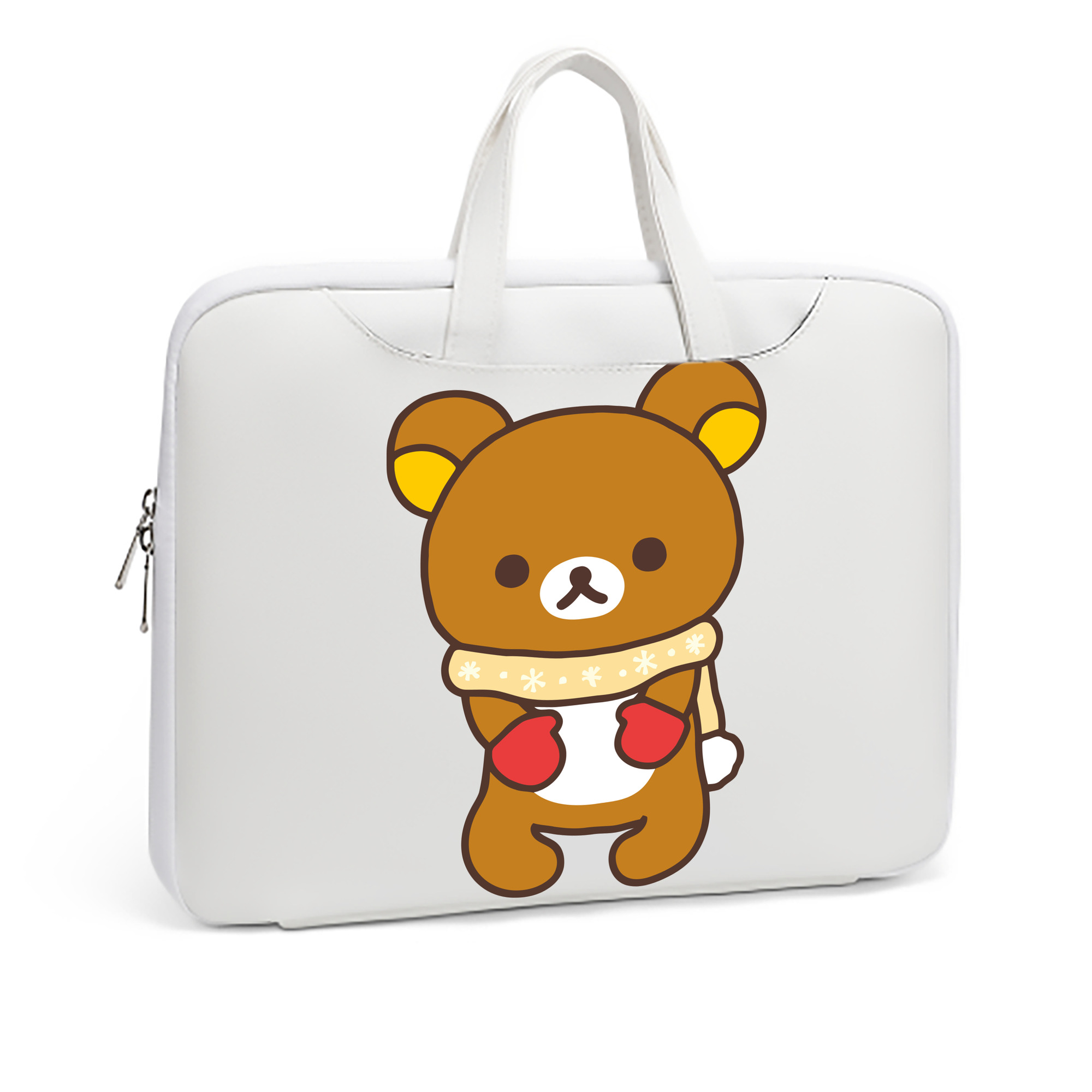 （画像用） リラックマ リラックマ キイロイトリ Rilakkuma Korilakkuma Kiiroitori レザーラップトップバッグ　ノートパソコンケース