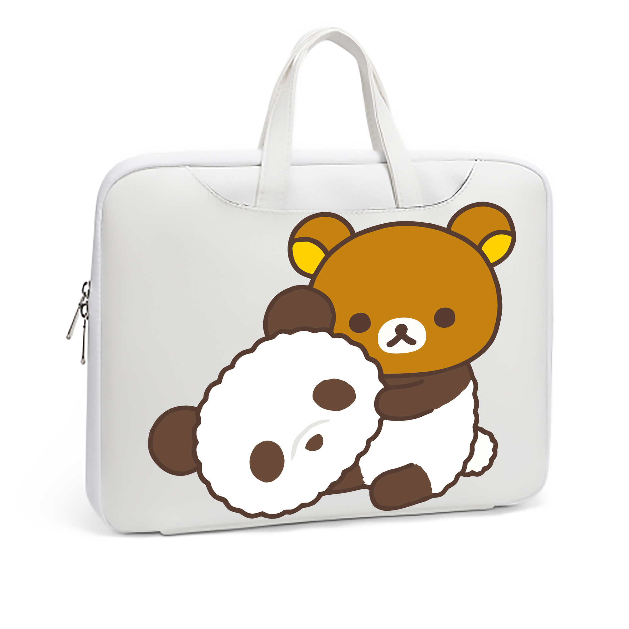 （画像用） リラックマ リラックマ キイロイトリ Rilakkuma Korilakkuma Kiiroitori レザーラップトップバッグ　ノートパソコンケース