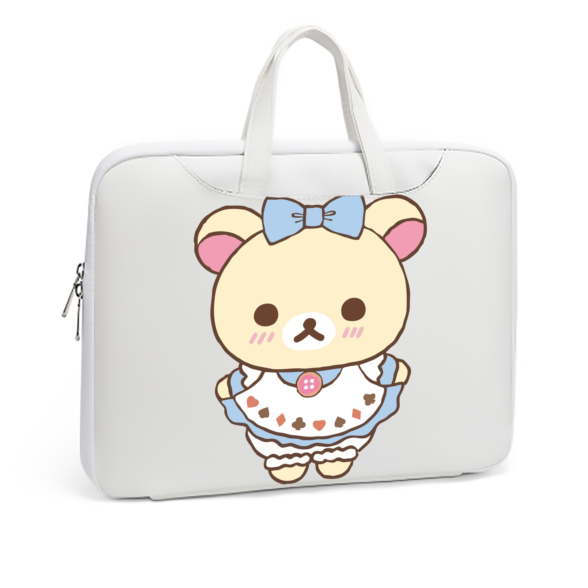 （画像用） リラックマ リラックマ キイロイトリ Rilakkuma Korilakkuma Kiiroitori レザーラップトップバッグ　ノートパソコンケース