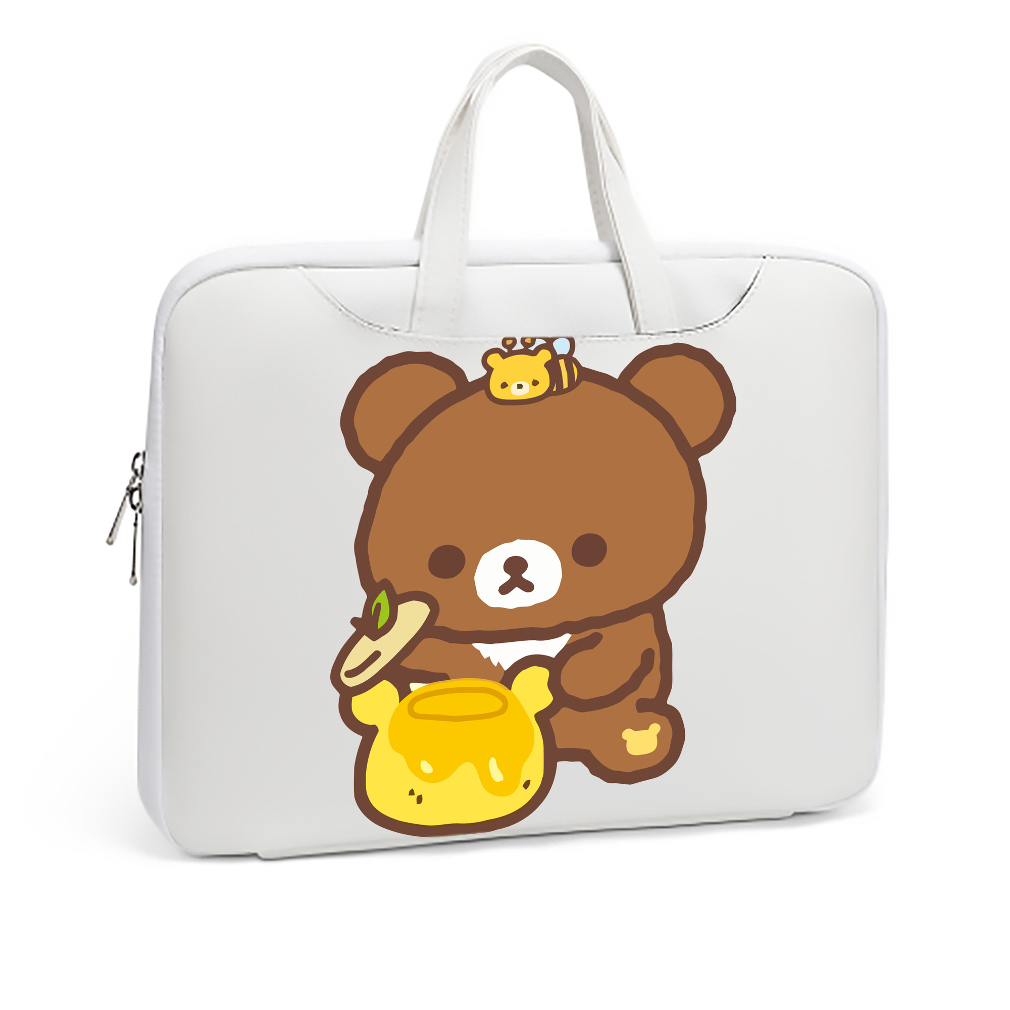 （画像用） リラックマ リラックマ キイロイトリ Rilakkuma Korilakkuma Kiiroitori レザーラップトップバッグ　ノートパソコンケース