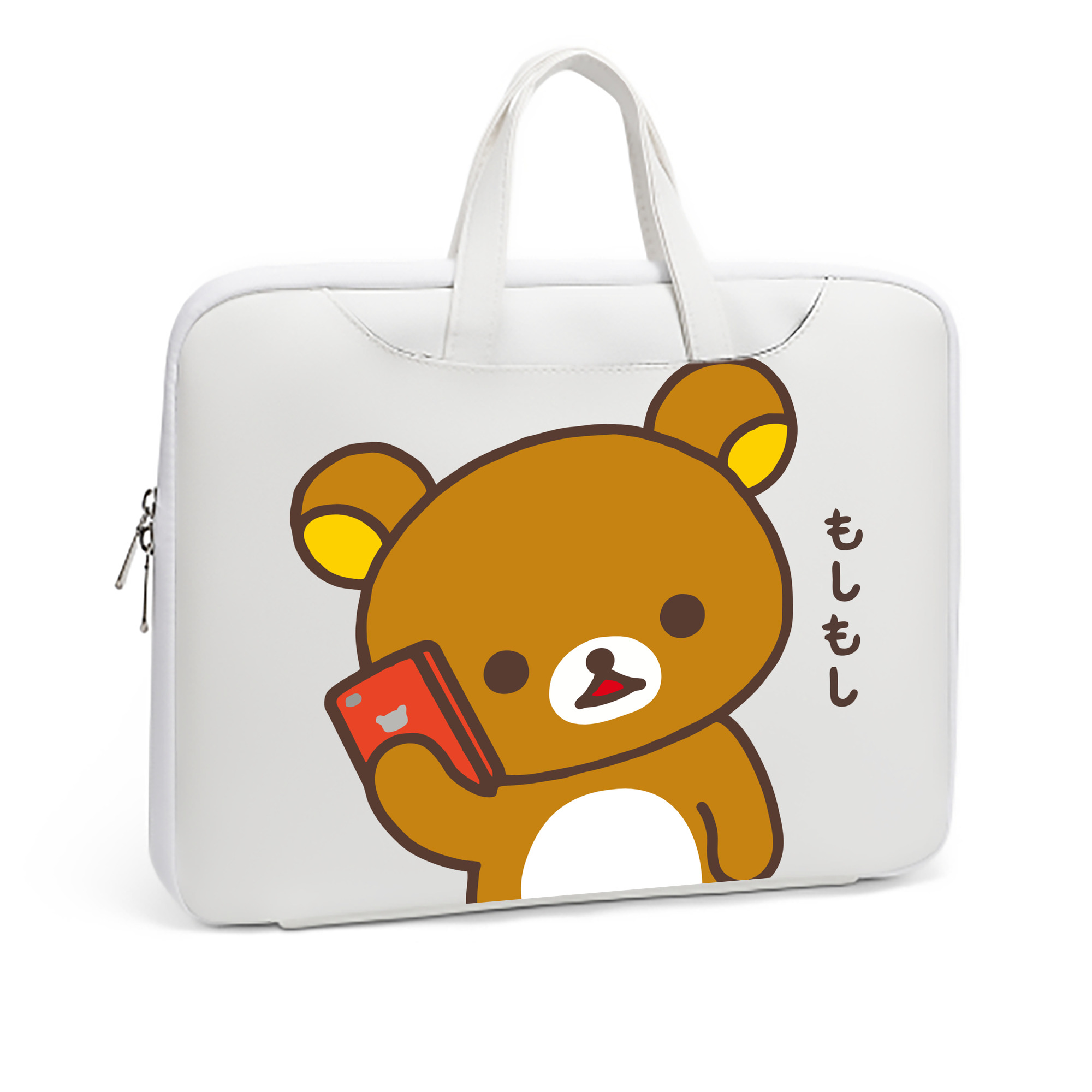 （画像用） リラックマ リラックマ キイロイトリ Rilakkuma Korilakkuma Kiiroitori レザーラップトップバッグ　ノートパソコンケース