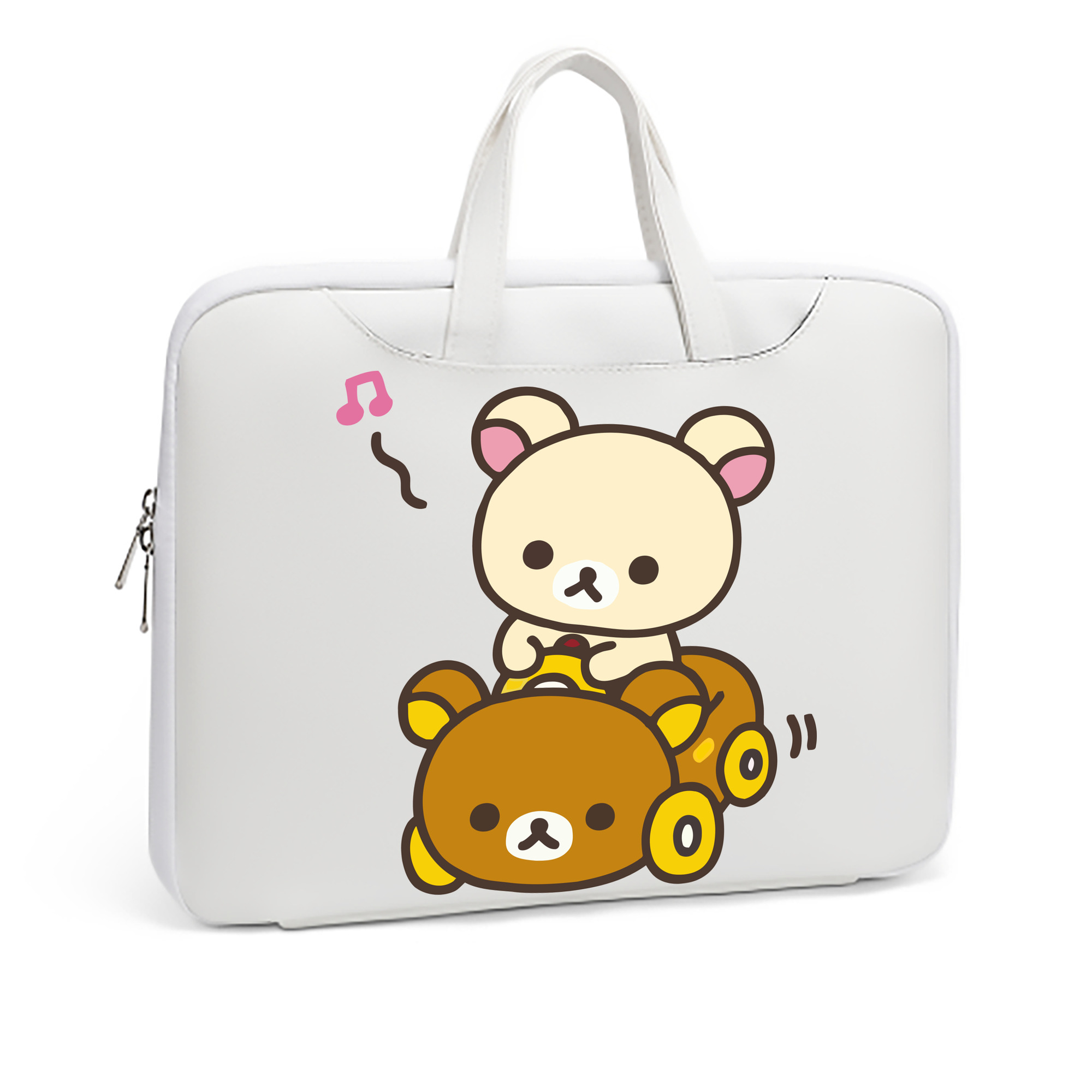 （画像用） リラックマ リラックマ キイロイトリ Rilakkuma Korilakkuma Kiiroitori レザーラップトップバッグ　ノートパソコンケース