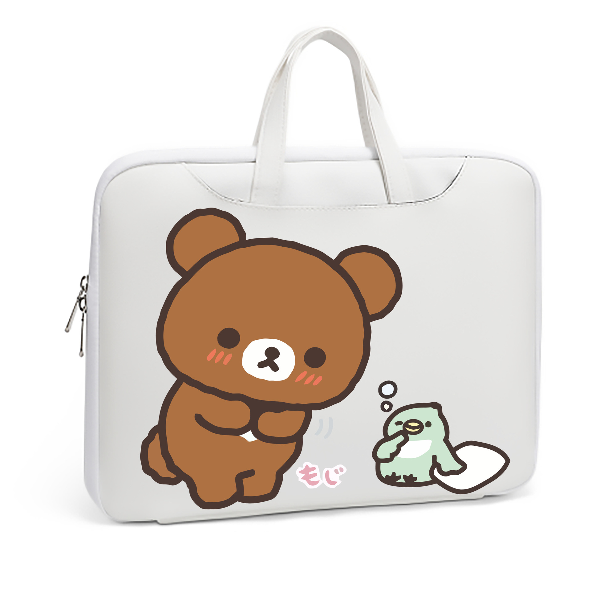 （画像用） リラックマ リラックマ キイロイトリ Rilakkuma Korilakkuma Kiiroitori レザーラップトップバッグ　ノートパソコンケース