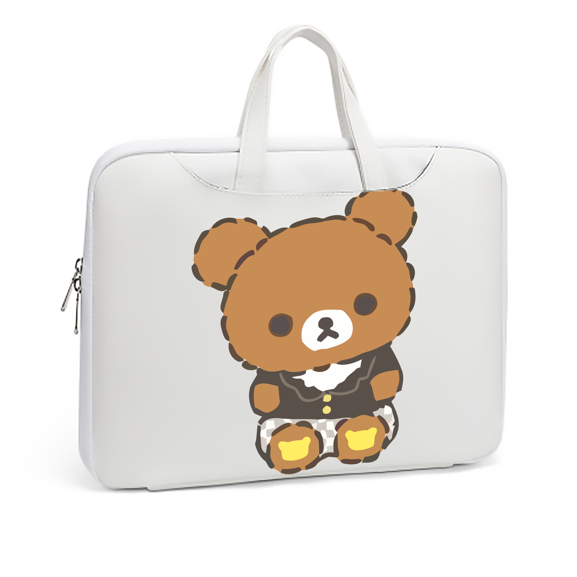 （画像用） リラックマ リラックマ キイロイトリ Rilakkuma Korilakkuma Kiiroitori レザーラップトップバッグ　ノートパソコンケース
