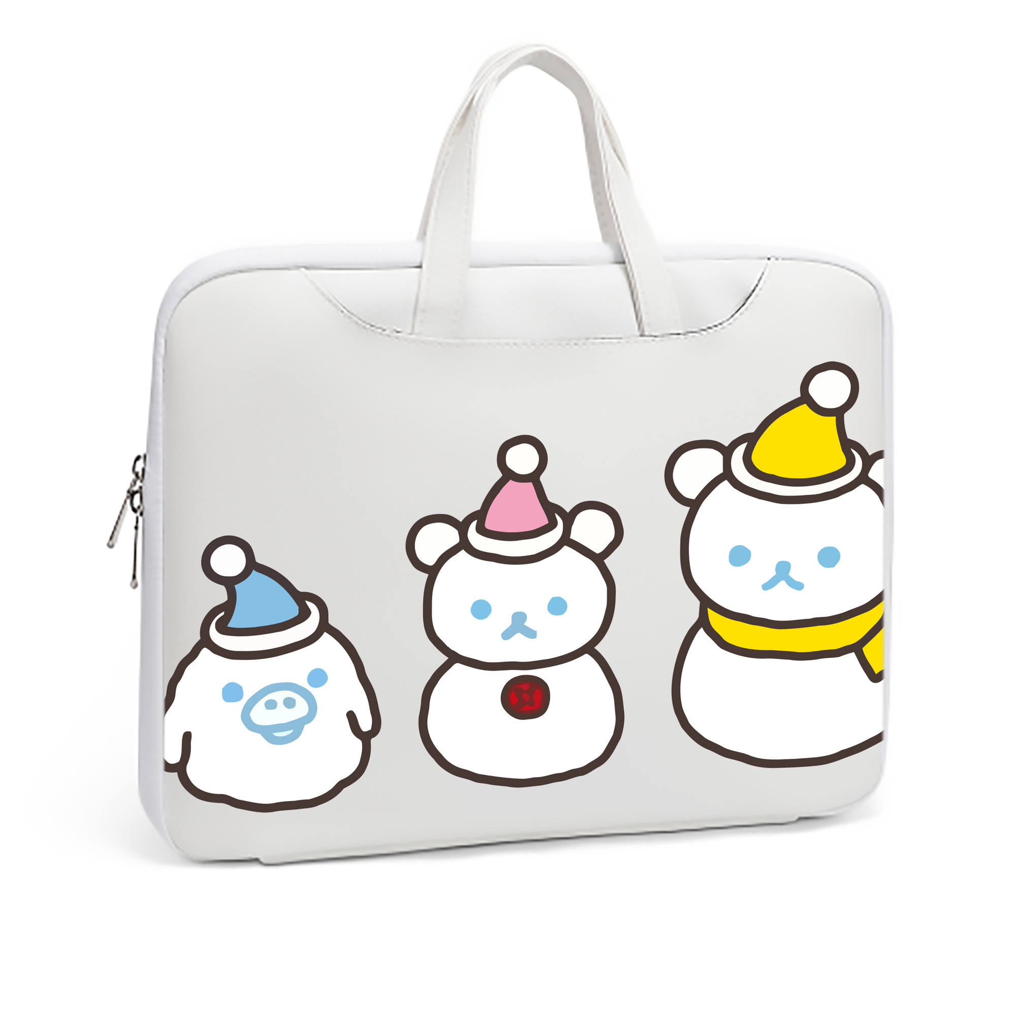 （画像用） リラックマ リラックマ キイロイトリ Rilakkuma Korilakkuma Kiiroitori レザーラップトップバッグ　ノートパソコンケース