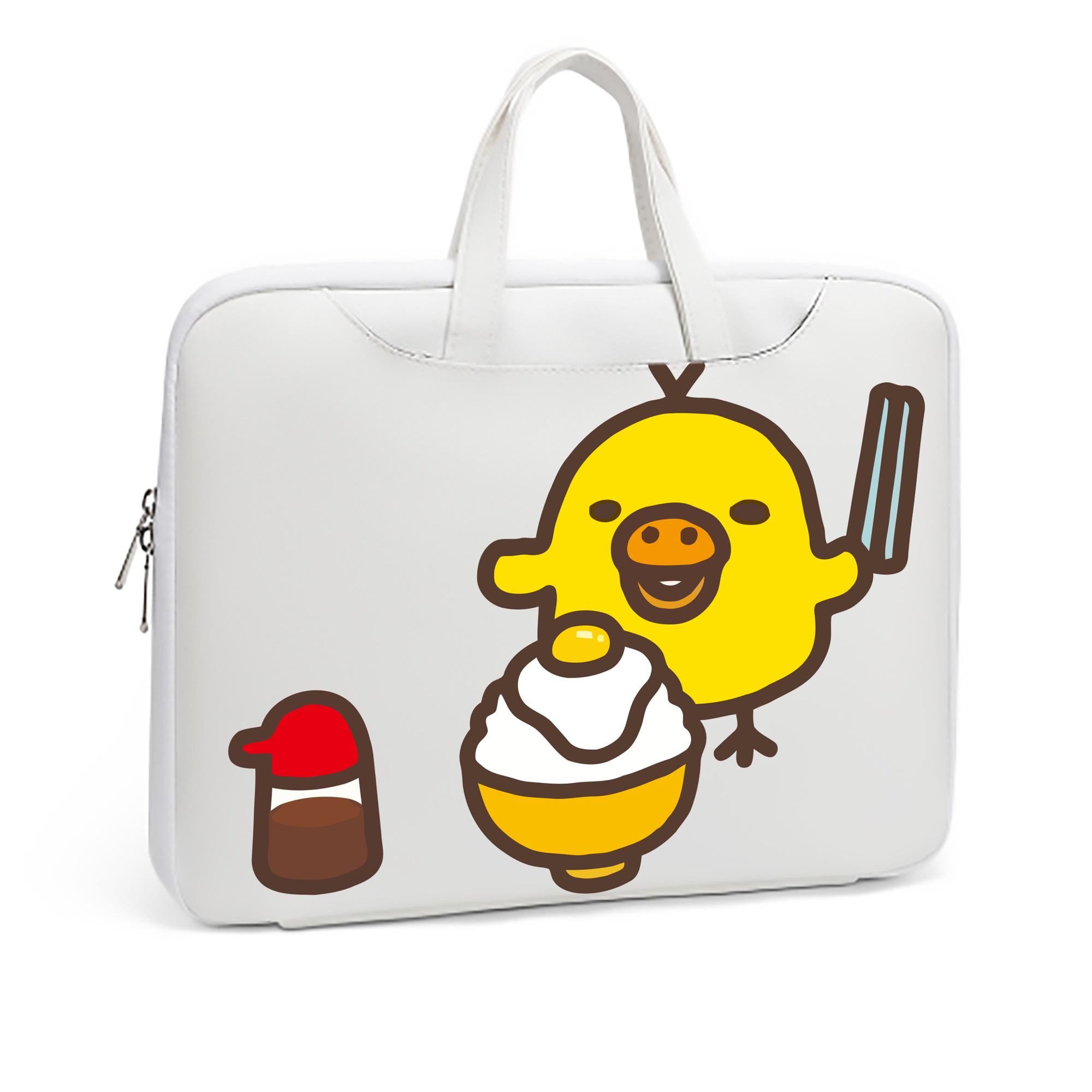 （画像用） リラックマ リラックマ キイロイトリ Rilakkuma Korilakkuma Kiiroitori レザーラップトップバッグ　ノートパソコンケース