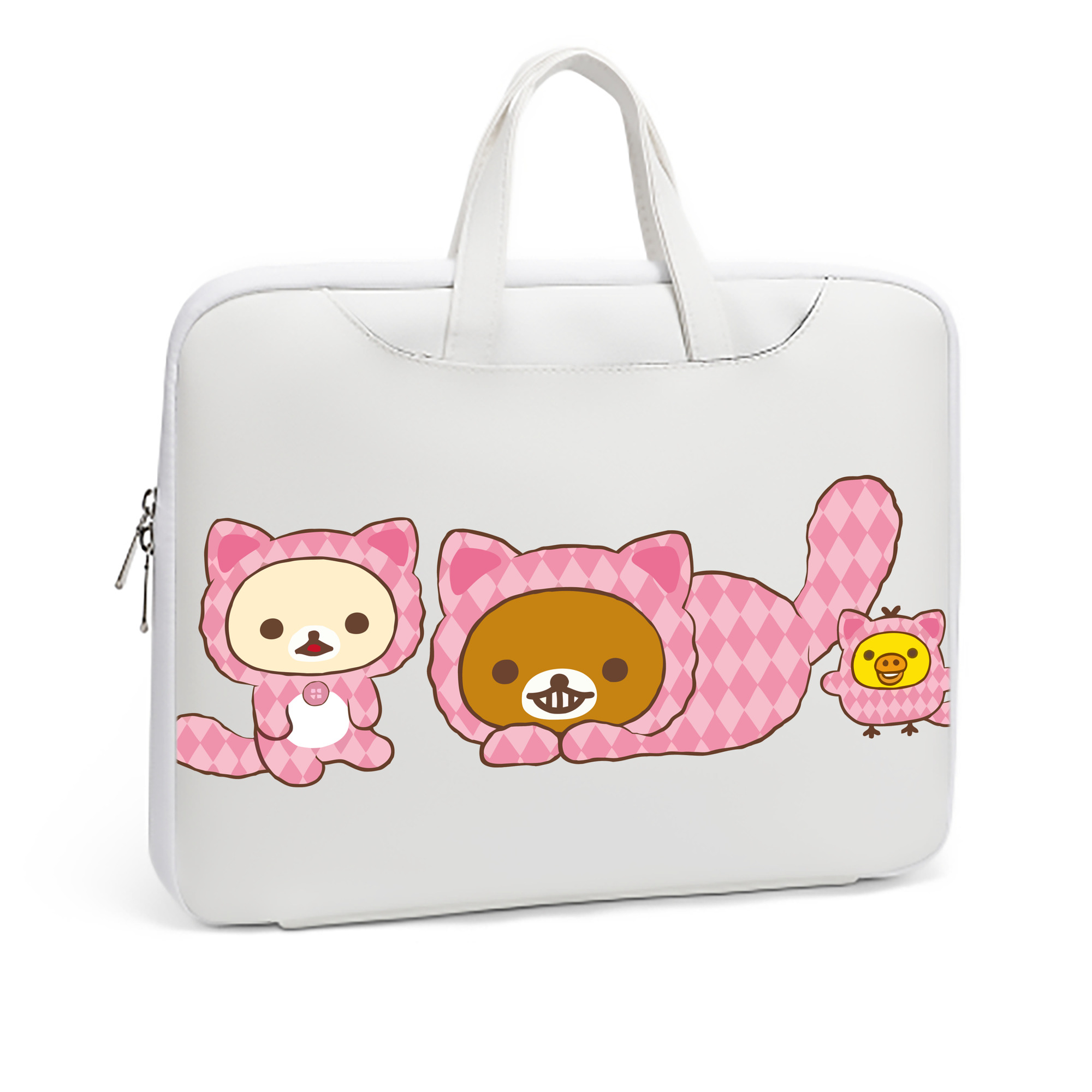 （画像用） リラックマ リラックマ キイロイトリ Rilakkuma Korilakkuma Kiiroitori レザーラップトップバッグ　ノートパソコンケース