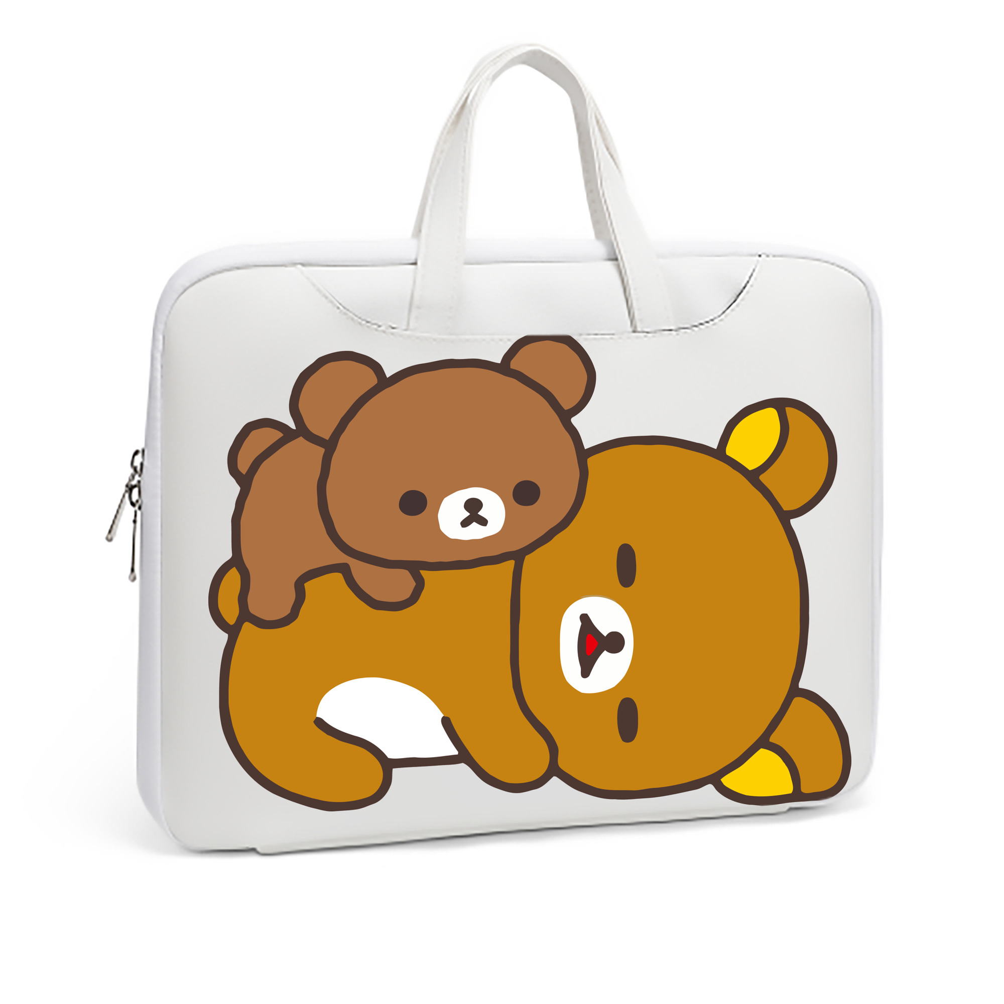 （画像用） リラックマ リラックマ キイロイトリ Rilakkuma Korilakkuma Kiiroitori レザーラップトップバッグ　ノートパソコンケース