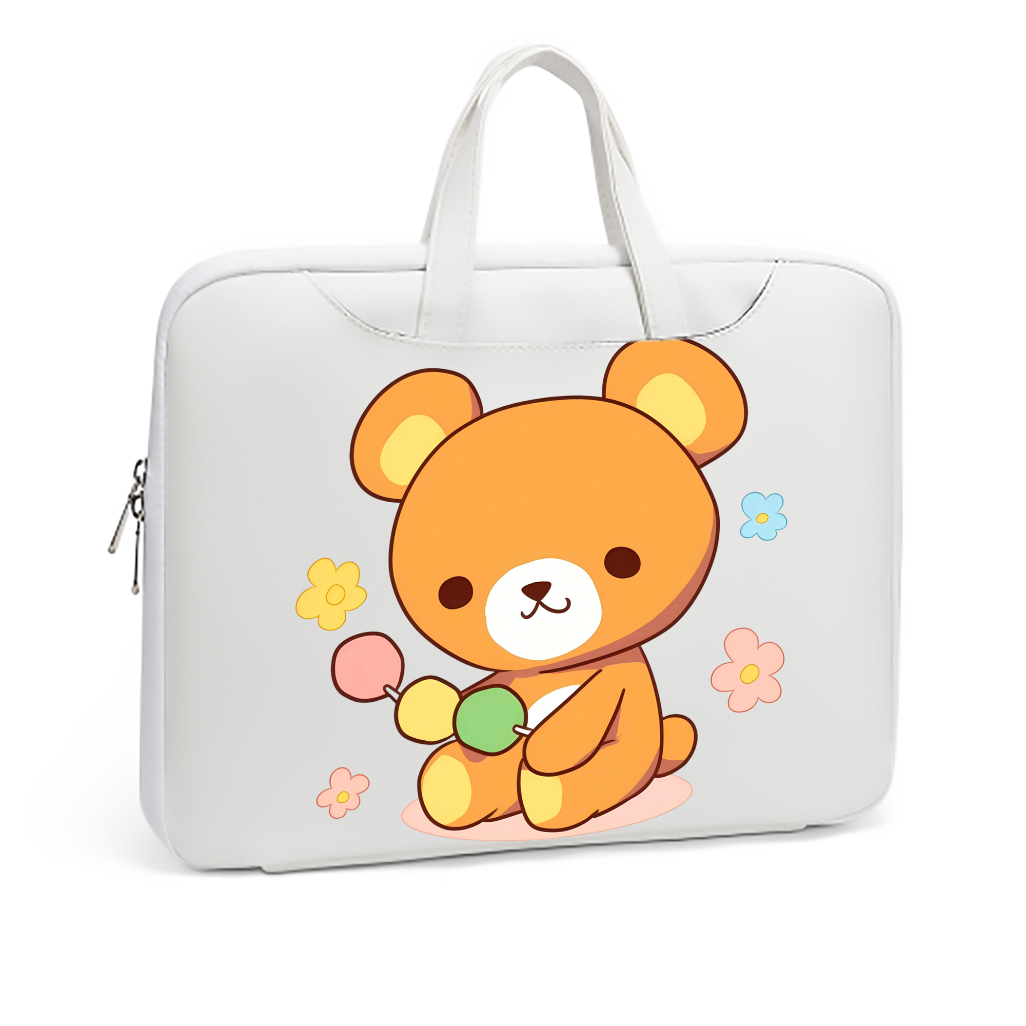 （画像用） リラックマ リラックマ キイロイトリ Rilakkuma Korilakkuma Kiiroitori レザーラップトップバッグ　ノートパソコンケース
