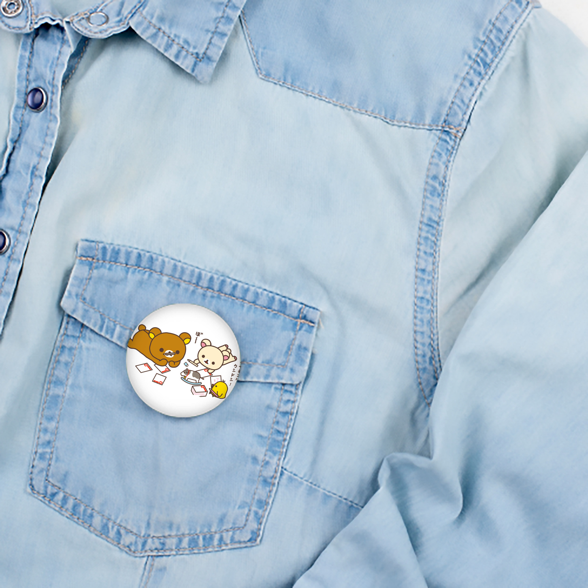 リラックマ リラックマ キイロイトリ Rilakkuma Korilakkuma Kiiroitori 6cm 缶バッジ 複数セット