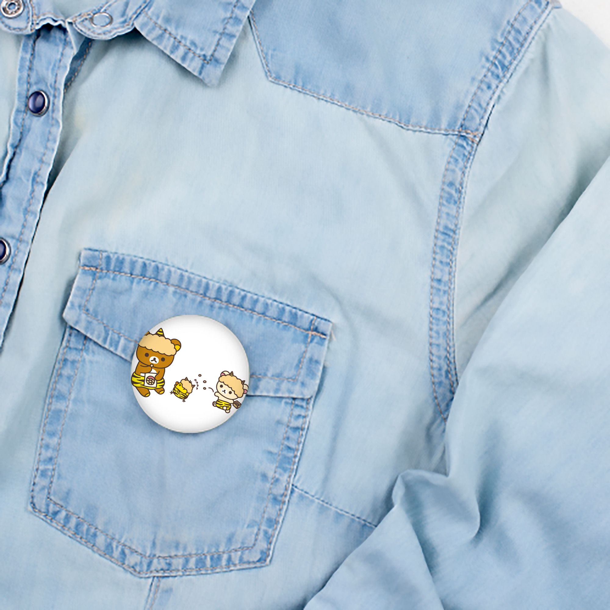 リラックマ リラックマ キイロイトリ Rilakkuma Korilakkuma Kiiroitori 6cm 缶バッジ 複数セット