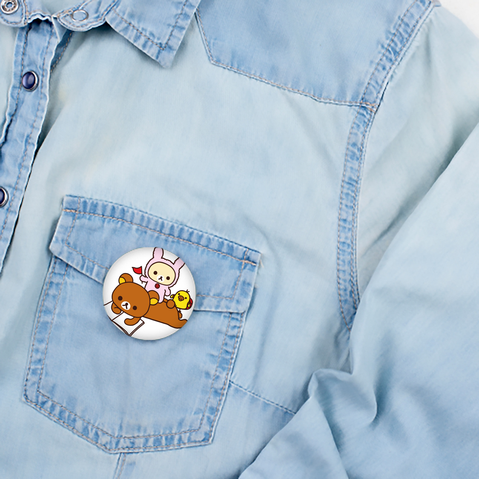リラックマ リラックマ キイロイトリ Rilakkuma Korilakkuma Kiiroitori 6cm 缶バッジ 複数セット