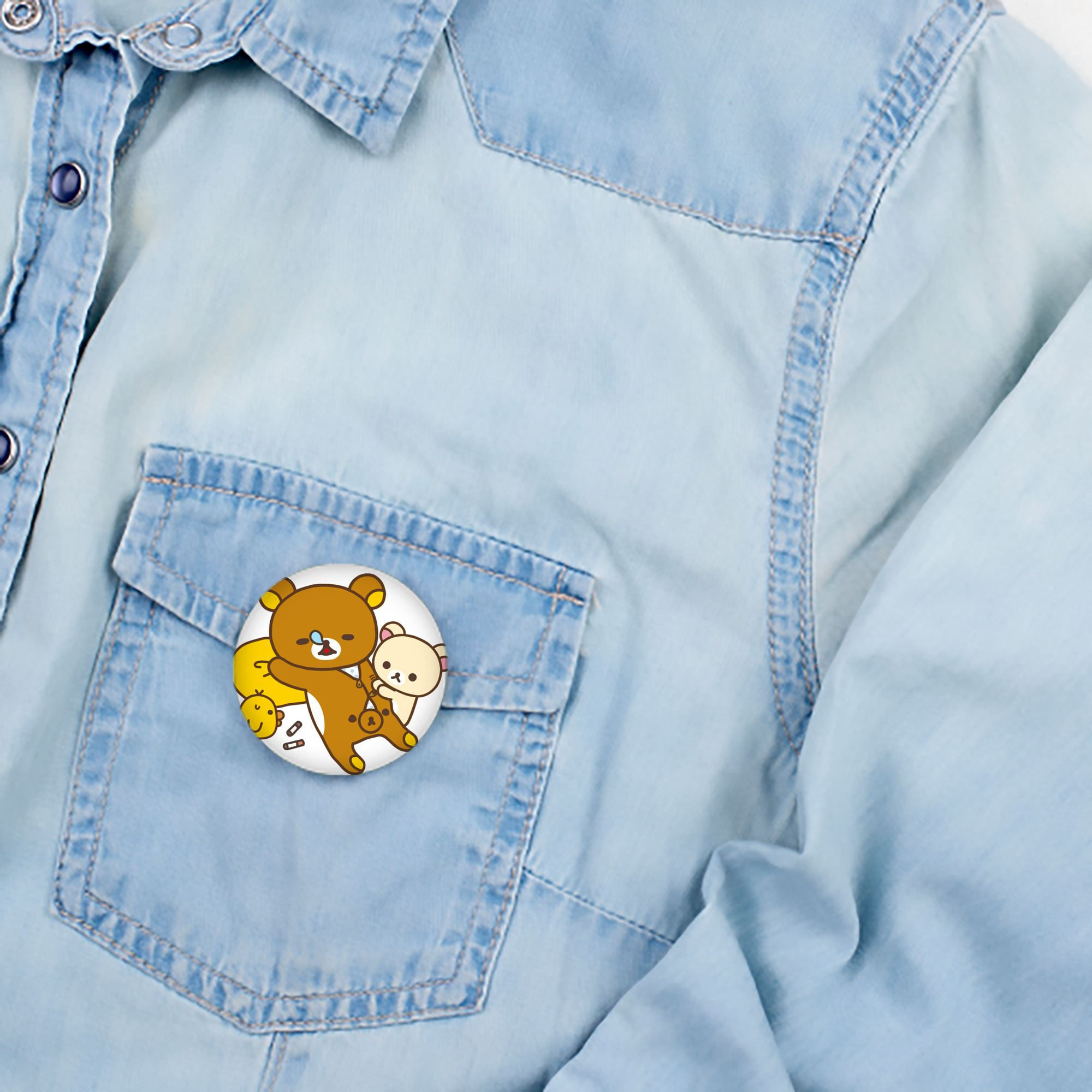 リラックマ リラックマ キイロイトリ Rilakkuma Korilakkuma Kiiroitori 6cm 缶バッジ 複数セット