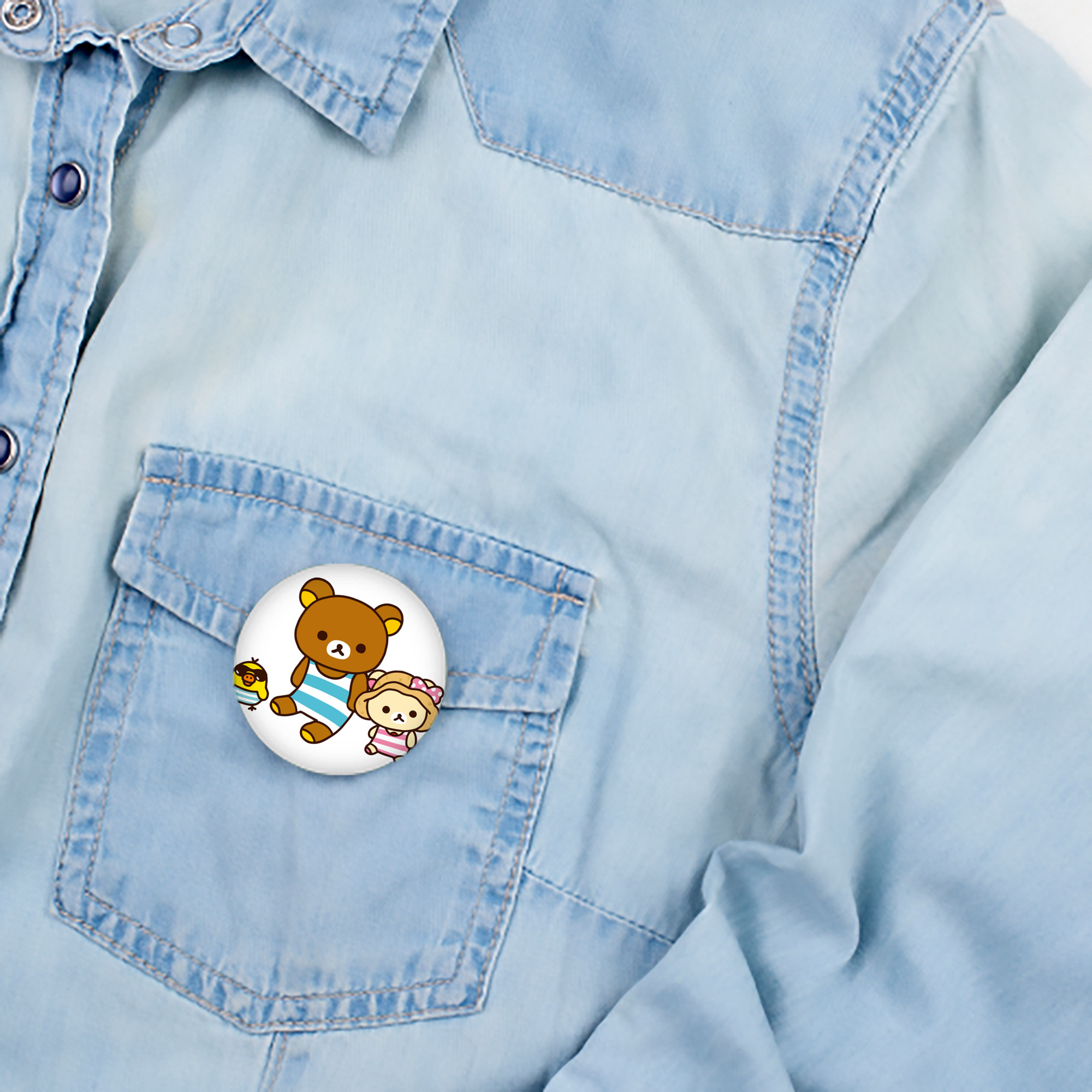 リラックマ リラックマ キイロイトリ Rilakkuma Korilakkuma Kiiroitori 6cm 缶バッジ 複数セット