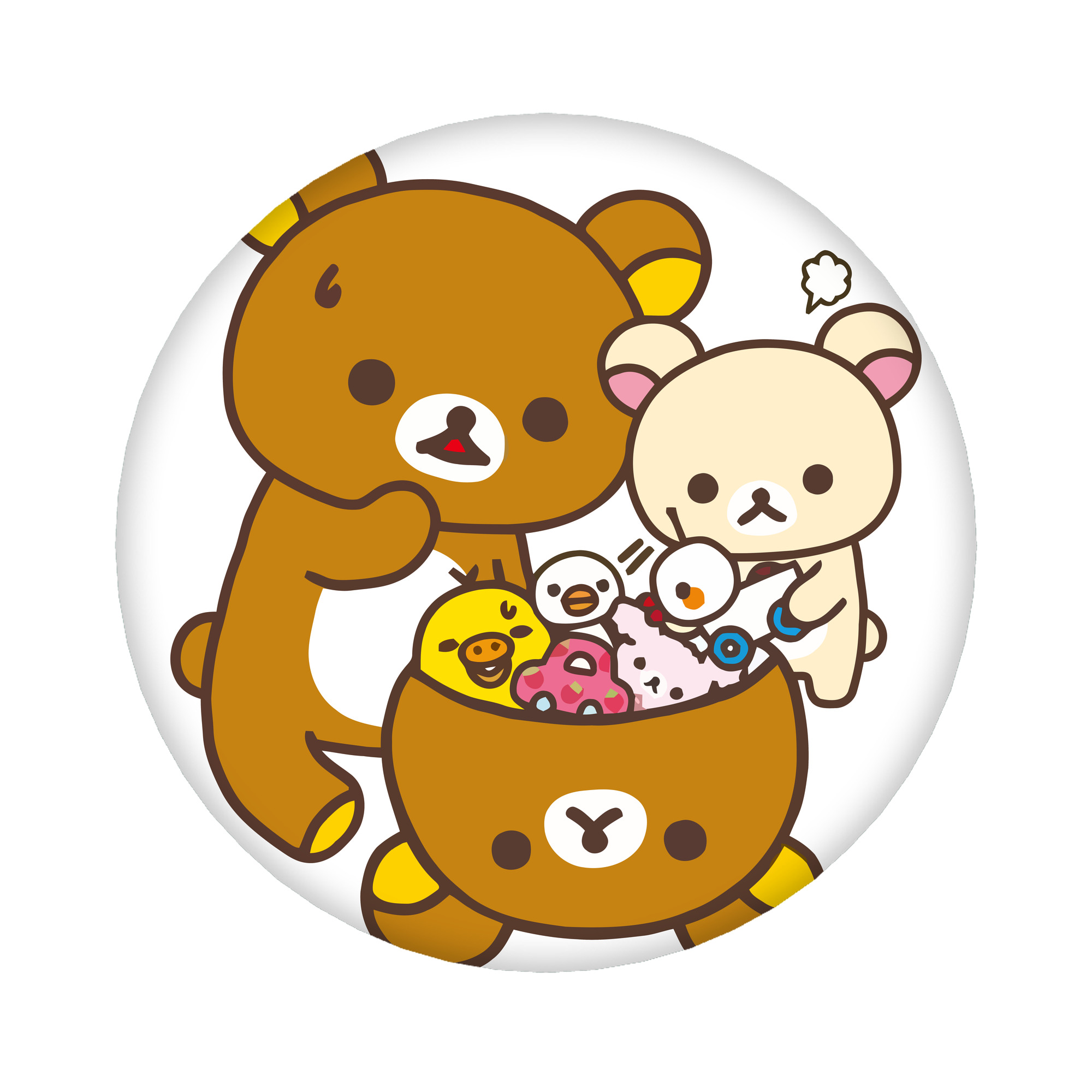 （画像用） リラックマ リラックマ キイロイトリ Rilakkuma Korilakkuma Kiiroitori 6cm 缶バッジ 複数セット