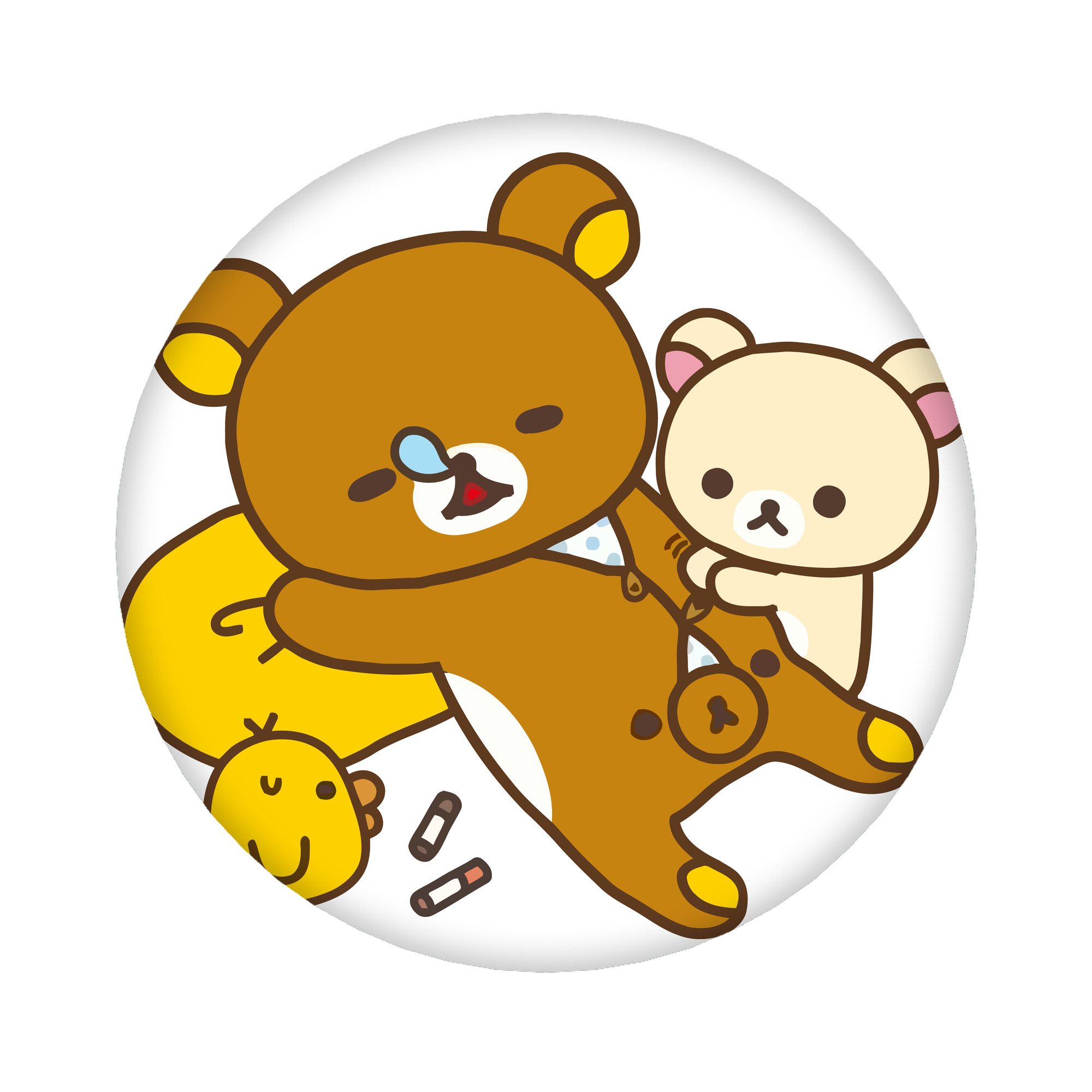 （画像用） リラックマ リラックマ キイロイトリ Rilakkuma Korilakkuma Kiiroitori 6cm 缶バッジ 複数セット