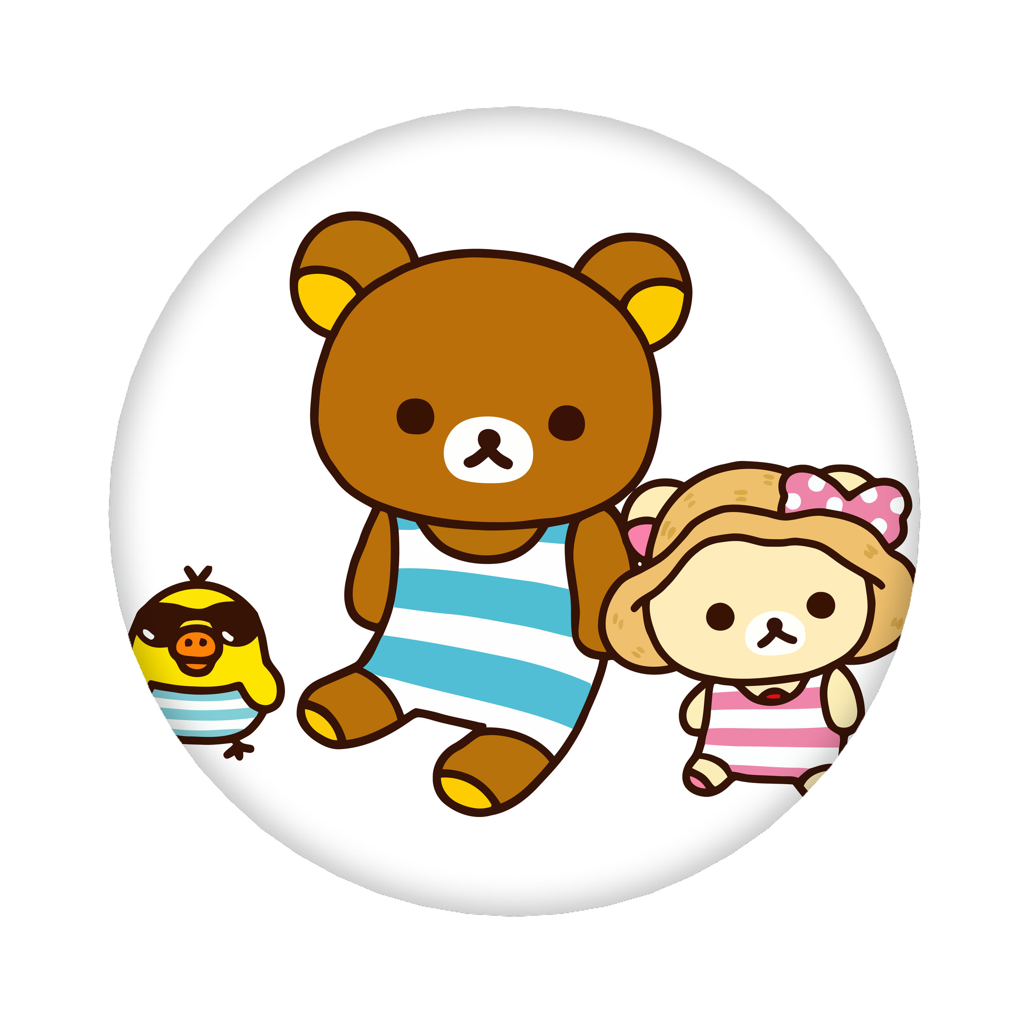 （画像用） リラックマ リラックマ キイロイトリ Rilakkuma Korilakkuma Kiiroitori 6cm 缶バッジ 複数セット
