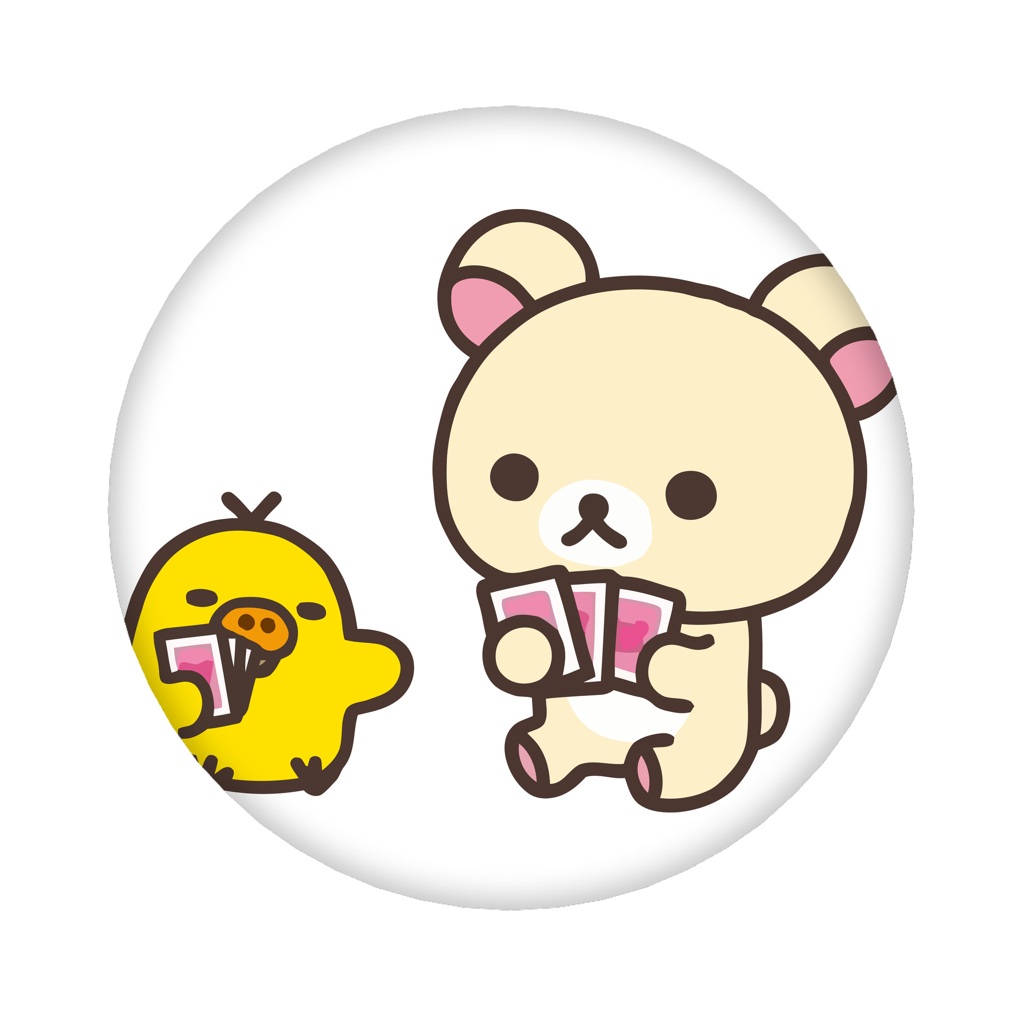（画像用） リラックマ リラックマ キイロイトリ Rilakkuma Korilakkuma Kiiroitori 6cm 缶バッジ 複数セット